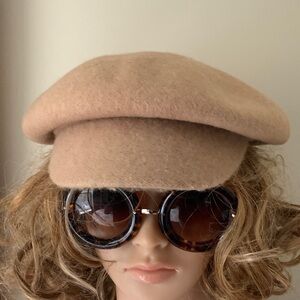 Vintage Adora Tan Wool Blend Newsboy Hat